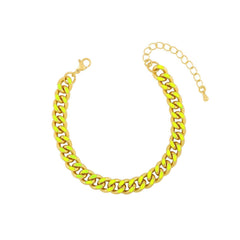 Yellow Enamel Gourmette Bracelet