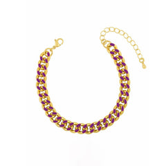 Purple Enamel Gourmette Bracelet