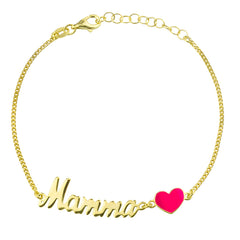 Armband Mama Herz Rosa