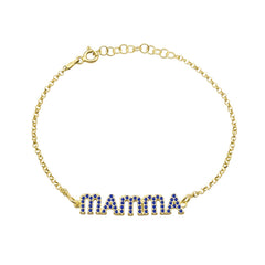 Mutterarmband mit blauen Zirkonia