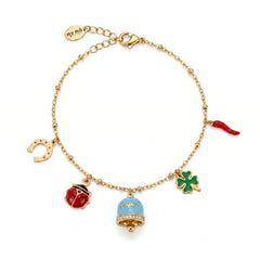 Lucky Bracelet with Blue "Capri" Bell Charm