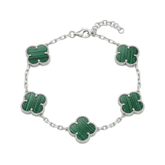 Quadrifoglio Armband mit Malachit