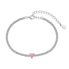 Tennisarmband mit rosa Herz