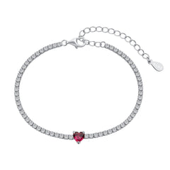 Tennisarmband mit rotem Herz
