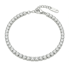 Tennis bracelet with 3 mm white cubic zirconia