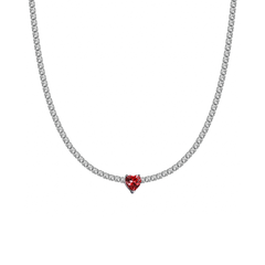 Halskette Choker Tennis Rotes Herz