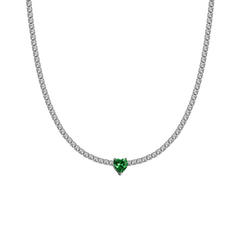 Halskette Choker Tennis Herz Grün