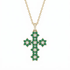 Halskette Kreuz "Magic Emerald" Grün