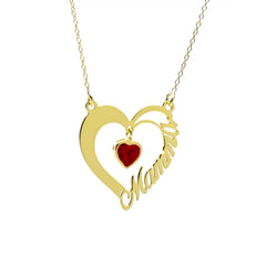Necklace Mom Red Heart