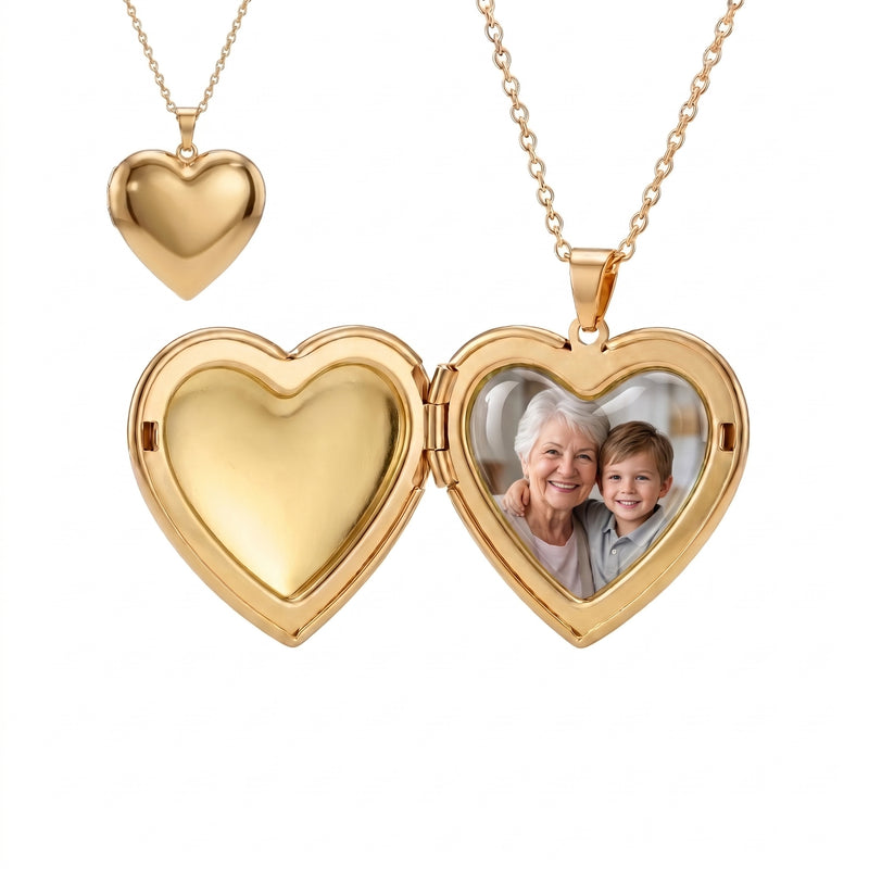 Customizable Heart Locket Necklace