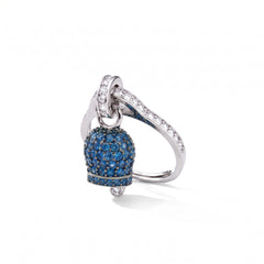 Capri Bell Ring with Blue Zirconia Cubic Stones