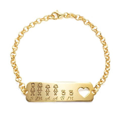 Familienarmband mit durchbrochenem Herz