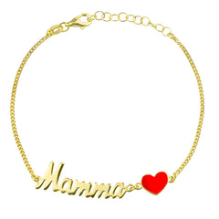 Armband Mama Herz Rot