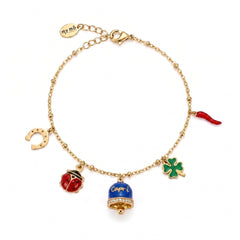 “Capri” Blue Good-Luck Bracelet with Bell