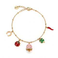 Pastel Pink “Capri” Lucky Bracelet with Bell