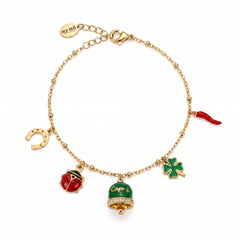 Lucky bracelet with “Capri” bell, Green