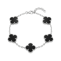 Quadrifoglio Armband mit schwarzem Onyx