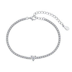 Tennisarmband mit weißem Herz