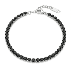 Tennis Bracelet with 3 mm Black Cubic Zirconia