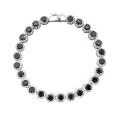 Tennisarmband Blume Schwarz