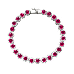 Tennisarmband Rote Magenta Blume