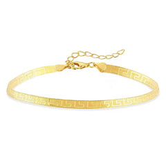 Flat Snake Greca Anklet