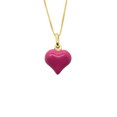 Halskette Herz Bombato Emaille Fuchsia