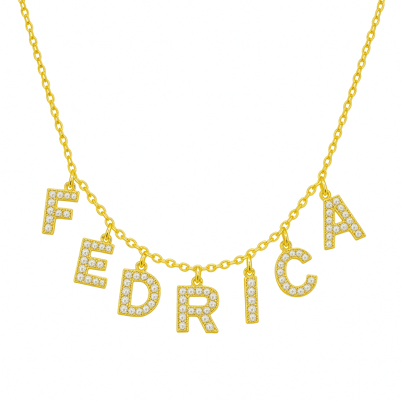 Collana Lettere Zirconate Pendenti - My Mo Gioielli