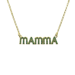 Green Zirconia Mom Necklace